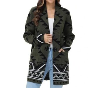 💥💯Frye, XL, Green/Black, Aztec Sweater